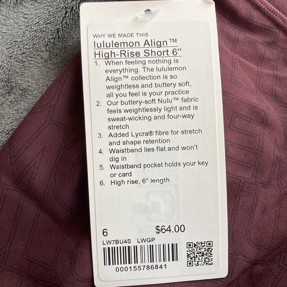 Lululemon Align HR shirt 6”. New with tags! - Picture 4 of 5